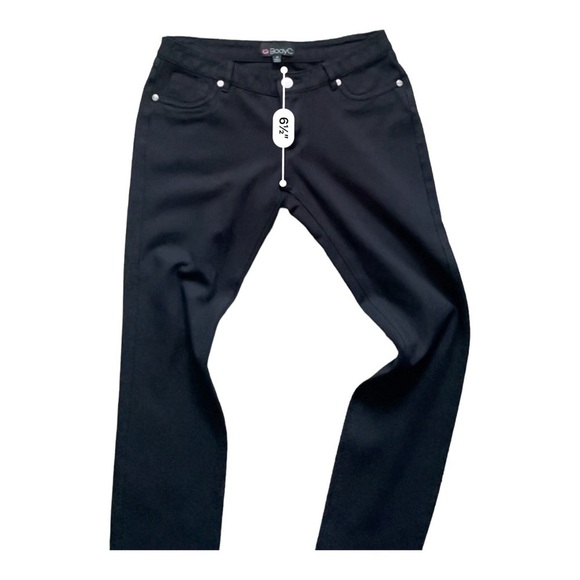 Body C stretchy black leggings/pants 5 pockets design zip/button Women M - Picture 8 of 16